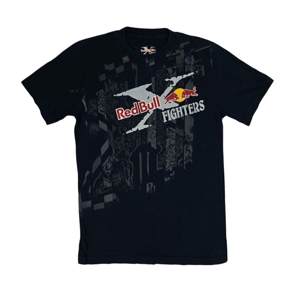 Red Bull X-Fighters Graphic T-Shirt Small Black Cotton Crewneck Tee